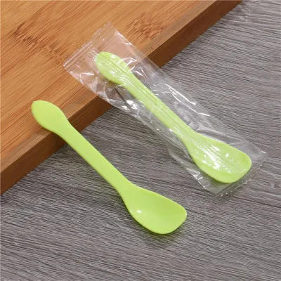 Description Picture 6 of item100PCS Disposable Spoons Plastic PP Made Eco-friendly Stocked Individually Wrapped Ice Cream Spoons