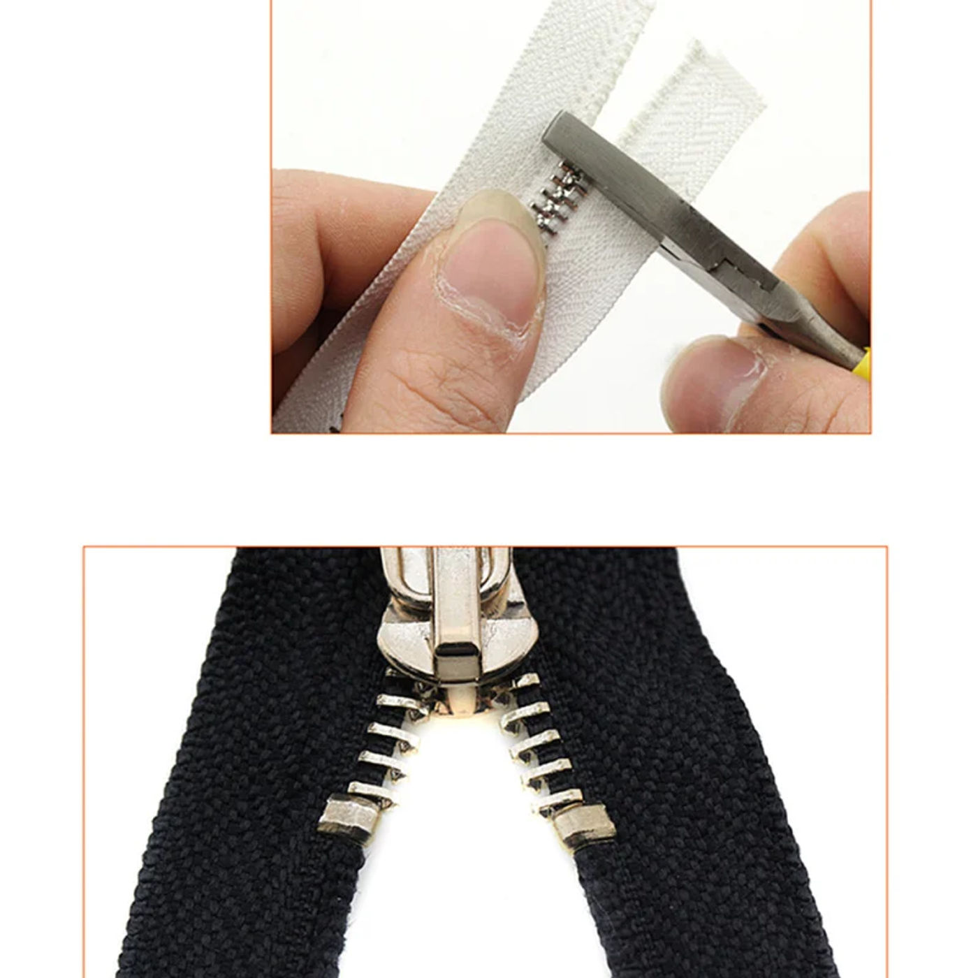 Description Picture 5 of item5# 150pcs New Metal Zipper Up Stopper U Shaped Opening DIY Craft Clothes Pants Sewing Zipper Accessories