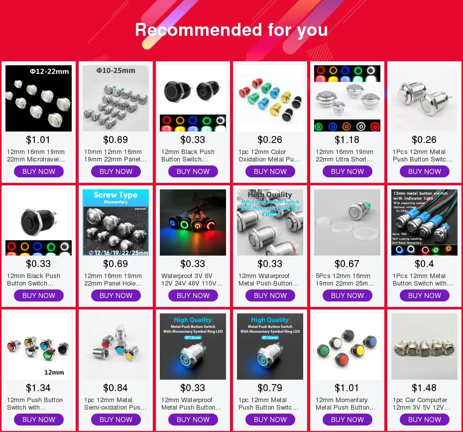 Description Picture 2 of item5Pcs 12mm 16mm 19mm 22mm 25mm Metal Push Button Switch Protection Cover Silicone Waterproof Dust Cap