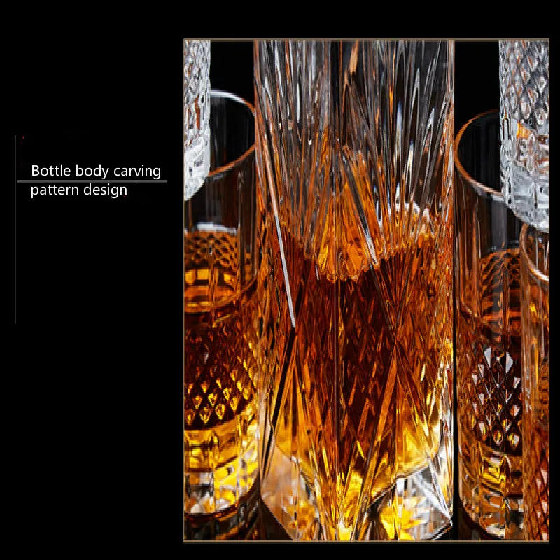 Description Picture 5 of item500-700ml European Whisky Bottle Multi Purpose Decanter Lead-free Crystal Art Wine Pot Vodka Spirit Pouring Hip Flask