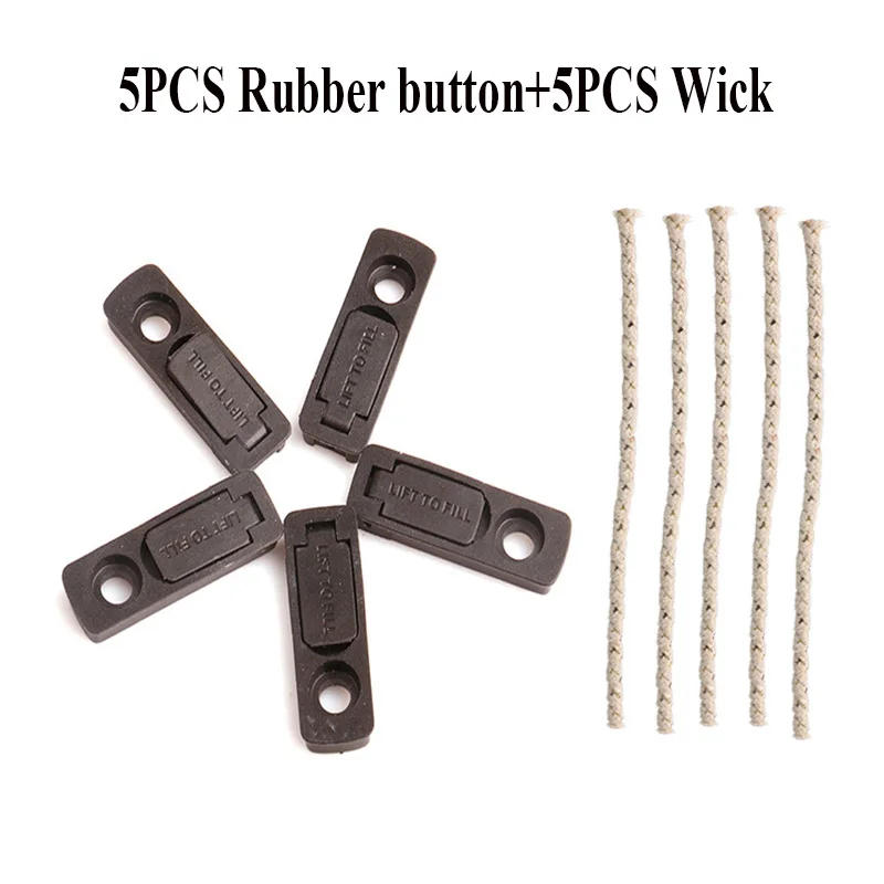 Description Picture 4 of item10pcs/Set Universal Reduce Gasoline Volatile Black Rubber Bottom & Copper Wired Cotton Wicks For Zippo Lighter Smoking Accessory