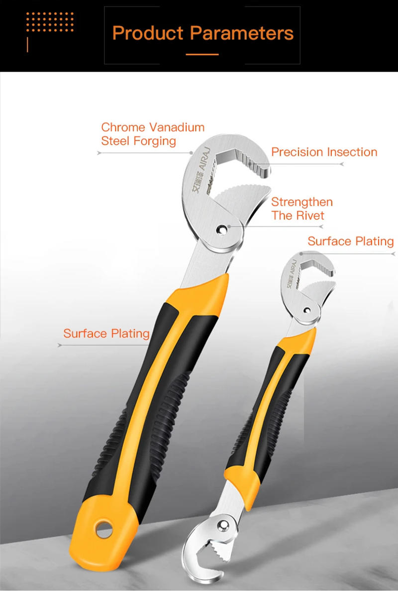 Description Picture 6 of itemAIRAJ Upgraded Multifunctional Pipe Wrench Opening Adjustable Household Universal Heavy Duty Manual Repair Tool