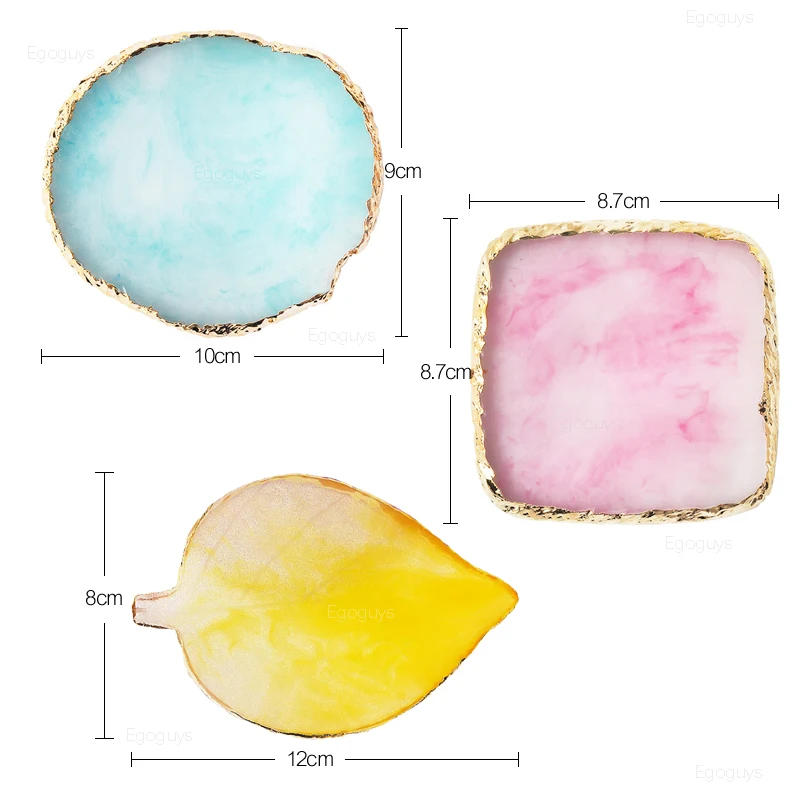 Description Picture 3 of item1PC Round Resin Agate Stone Nail Color Palette Gel Polish Pallet Mixing Drawing Paint Plate Pad Manicure Nail Art Display Shelf