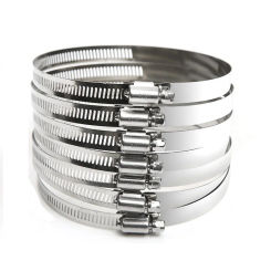 20PCS 304 Stainless Steel Drive Hose Clamp Tri Clamp Adjustable Fuel Line Pipe Worm Gear Clip Clamp Tube Fasterner Width 12mm