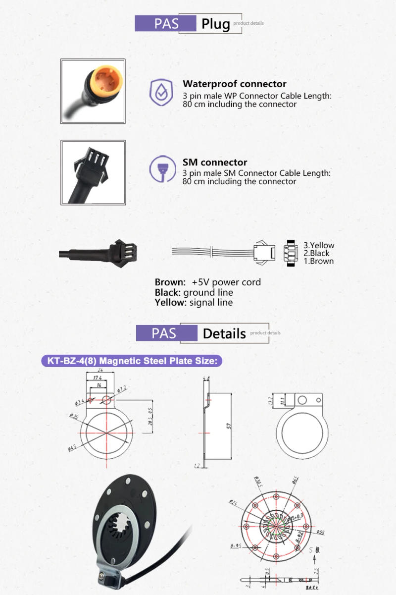 Description Picture 3 of itemEbike PAS Electric Bike Pedal Assist Sensor 8 10 12 Magnetic KT PAS Bicycle Accessories