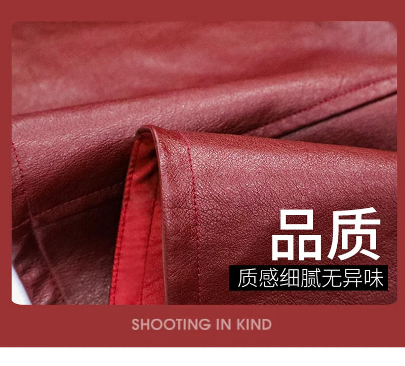 Description Picture 6 of itemLautaro Spring Luxury Designer Faux Leather Jacket Women Sashes Red Wine Cape Shawls for Women Gothic Cloak Runway Fashion 2022