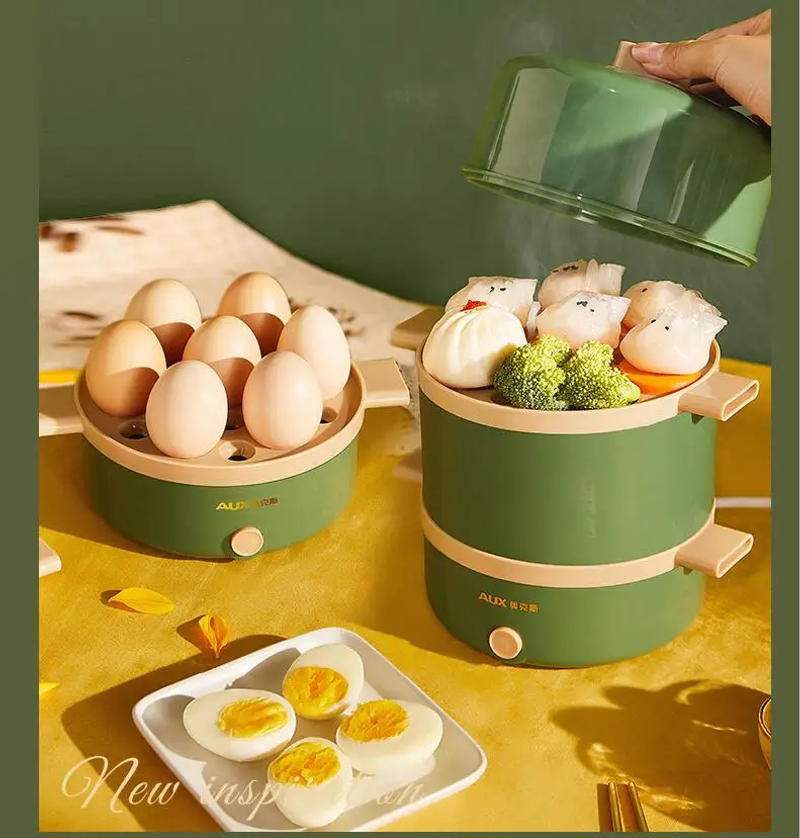 Description Picture 2 of item220V 2 Layers Electric Egg Steamer Automatic Multifunctional Boiler Breakfast Maker Steaming Cooking Machine Multi Cooker