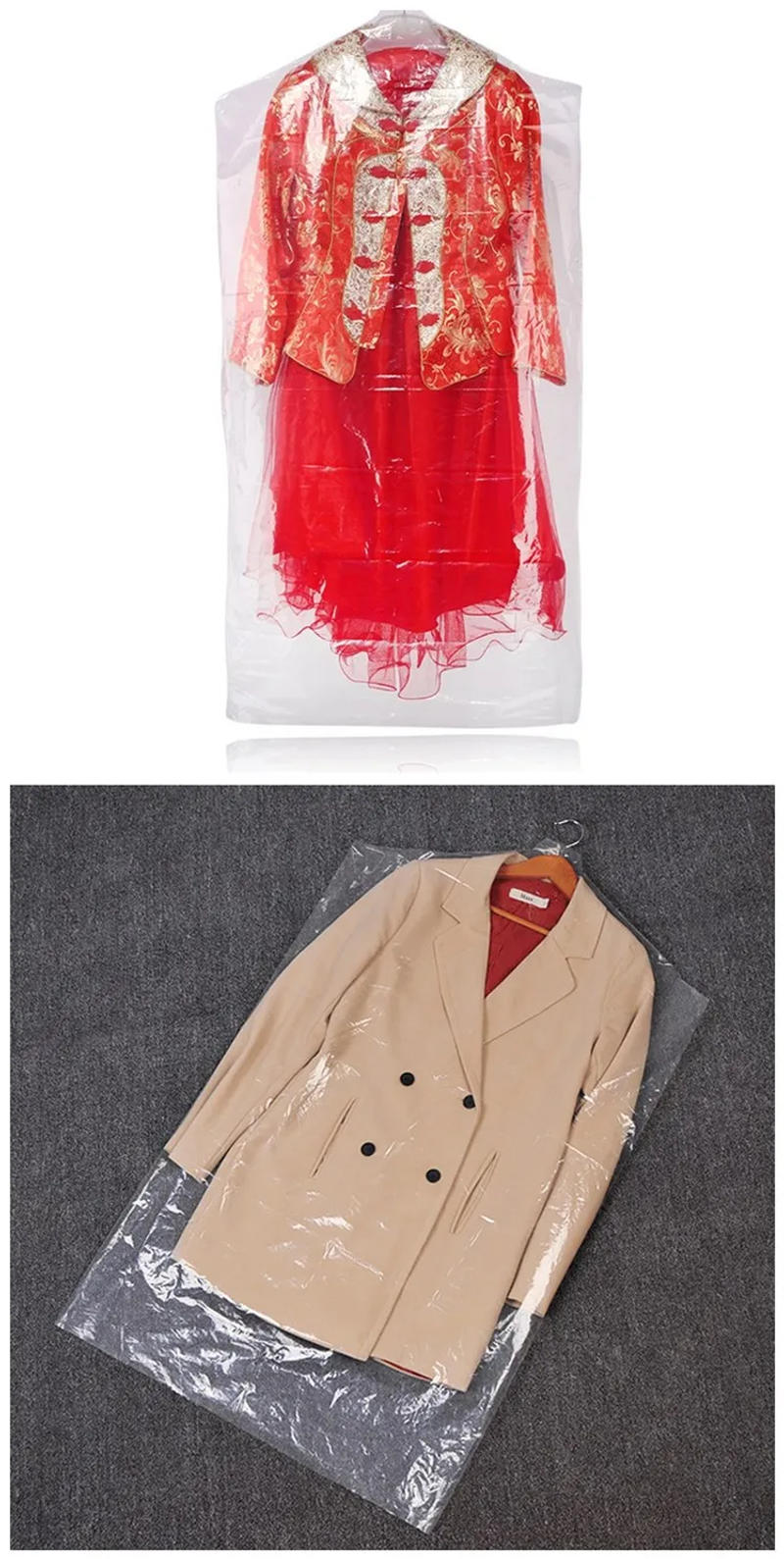 Description Picture 3 of itemTransparent Household Clothing Dust-proof Cover Men Suit Women Evening Dress Protect Cover Wardrobe Clothes Storage Hanging Bag