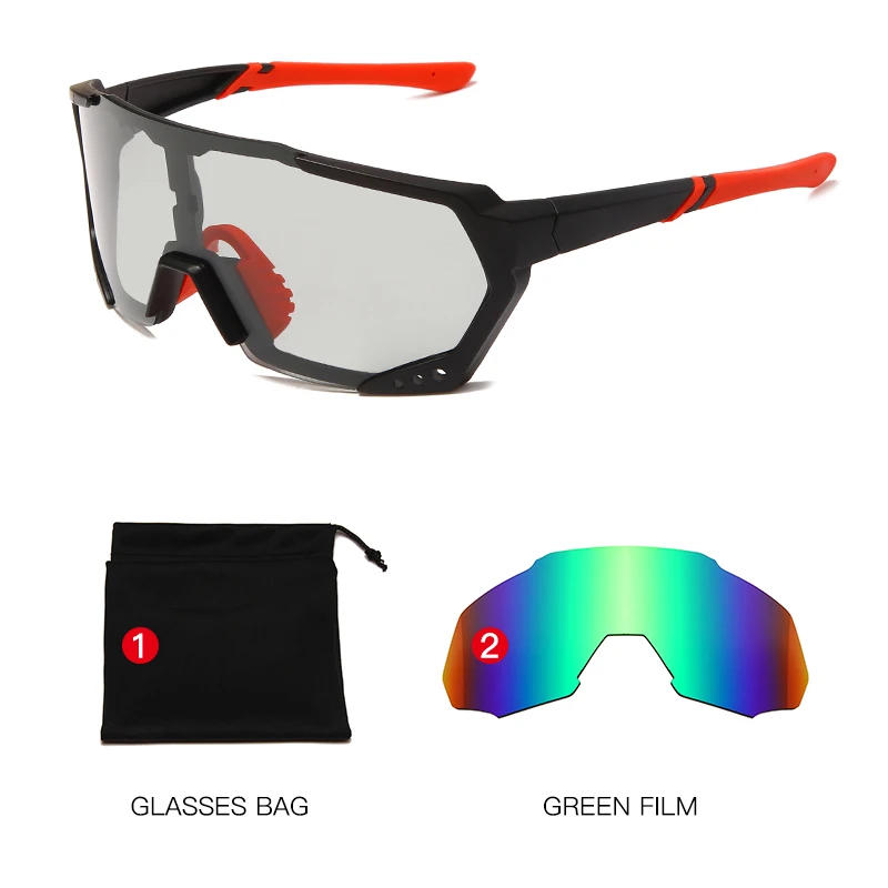 Description Picture 3 of itemMan Cycling Glasse Bicycle Sport Glasses Sets Photochromic Cycling Lenses Polarized Cycling Eyewear UV400 Sunglasses for Men