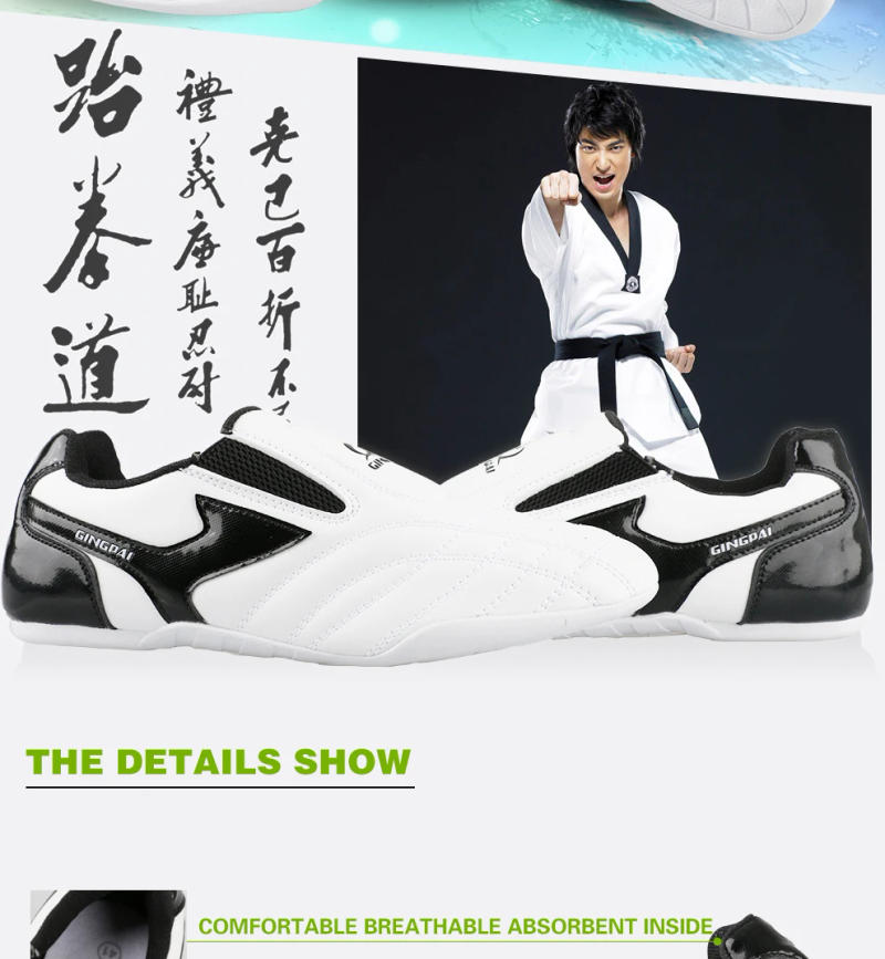 Description Picture 6 of itemGINGPAI Breathable Taekwondo Shoes Karate Kung Fu Wrestling Martial Arts Shoes Adults Child Non-slip Soft Oxford Soles Sneakers