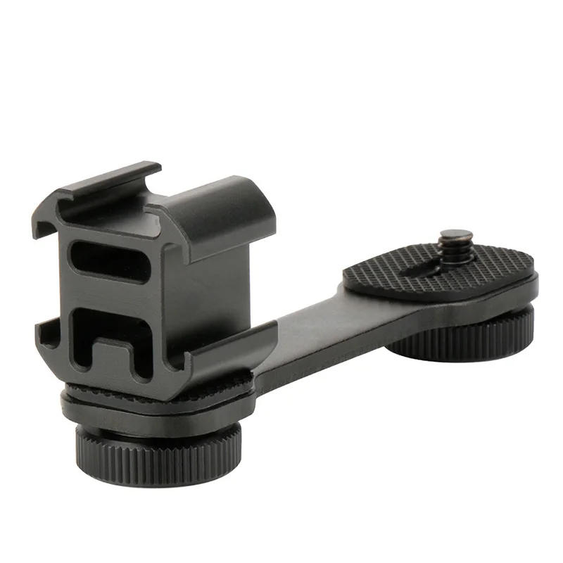 Description Picture 3 of itemTriple Hot Shoe Mount Adapter Microphone Extension Bar For DJI Mobile 2 Zhiyun Smooth 4 Feiyu Vimble 2 Gimbal Accessories