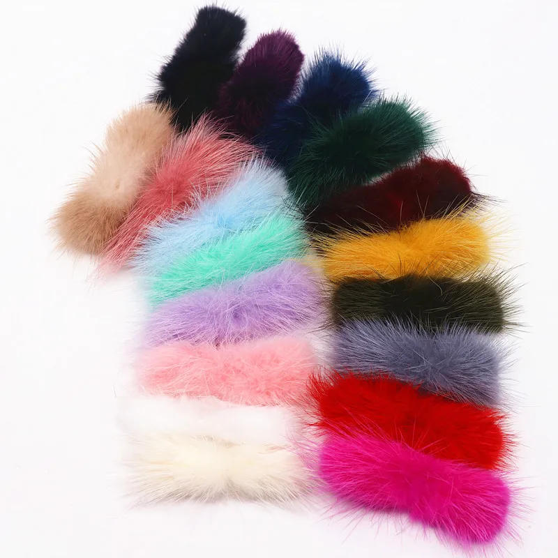 Description Picture 5 of item5pcs Real Natural Mink Pompon Bowknot 2*6cm Fur Pompom Balls Bow Tie Fluffy Pompones for Diy Jewelry Craft Supplies Accessories