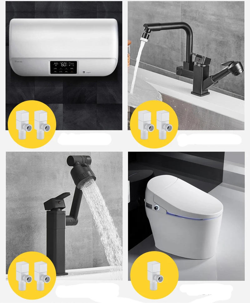 Description Picture 5 of itemWhite all copper cold and hot thickened triangular valve water stop valve face basin vegetable basin ceramic basin toilet valve