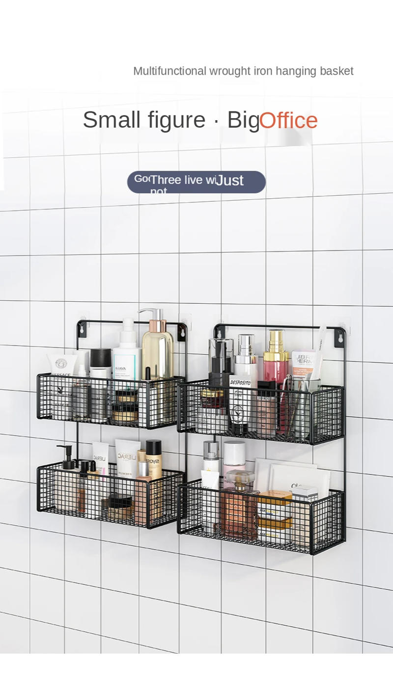 Description Picture 3 of itemPunch-Free Bathroom Storage Rack Shower Bathroom Toilet Storage Rack Washstand Wall Mounted Products Complete Collection