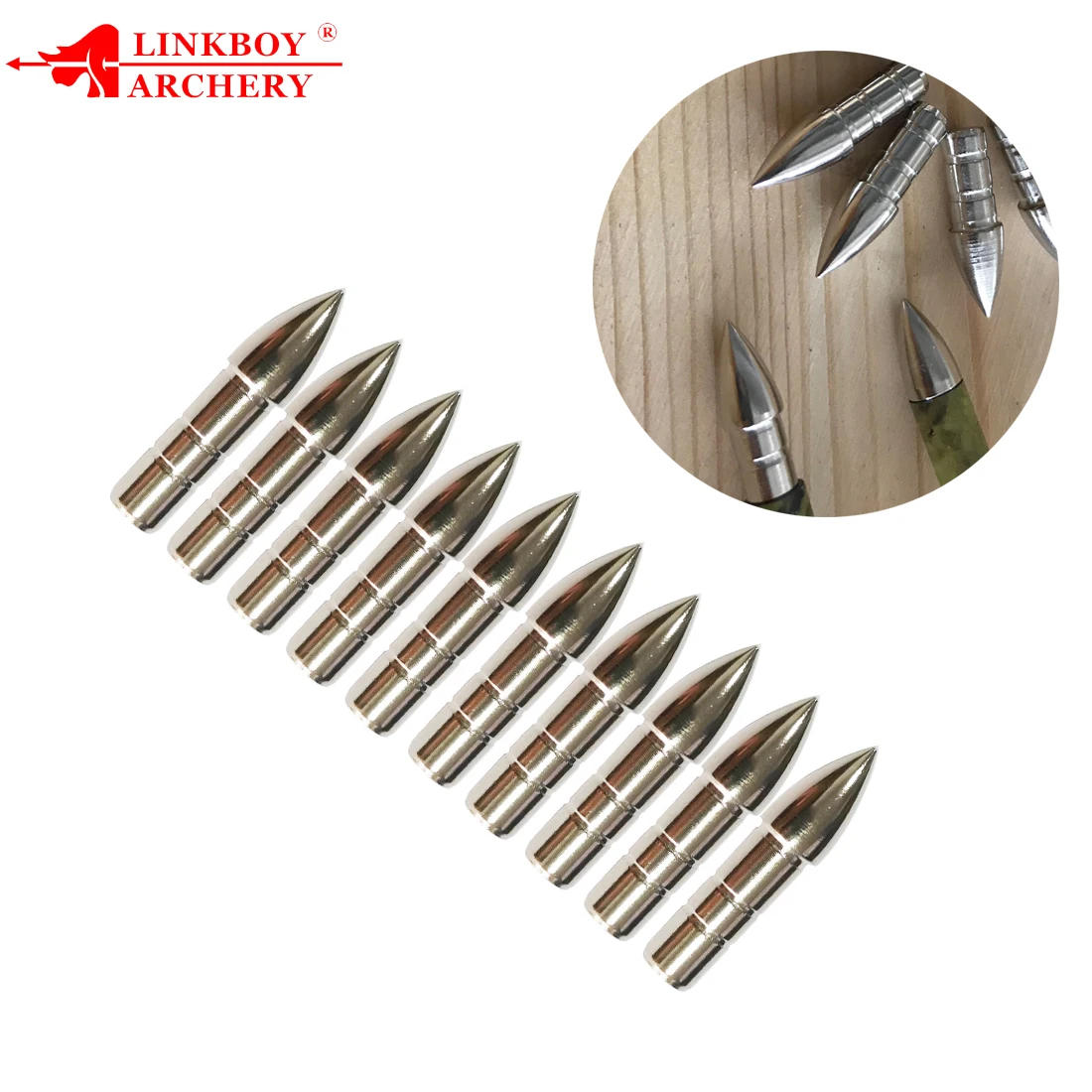 Description Picture 5 of itemLinkboy Archery 12pcs Arrows Target Points Tips 75-350gr 8-32 Broadhand Arrowhead Bow Hunting