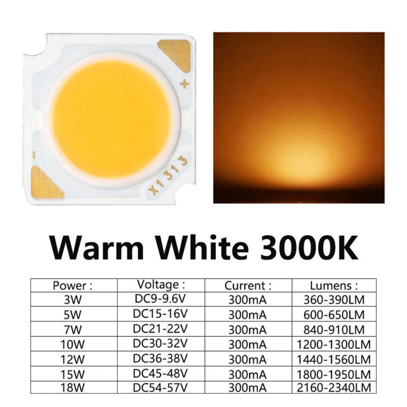 Description Picture 4 of itemBridgelux 10pcs a lot 3W 5W 7W 10W 300mA LED Source Chip High Power LED COB 13mm Light Bulb Light Lamp Spotlight Down light Lamp