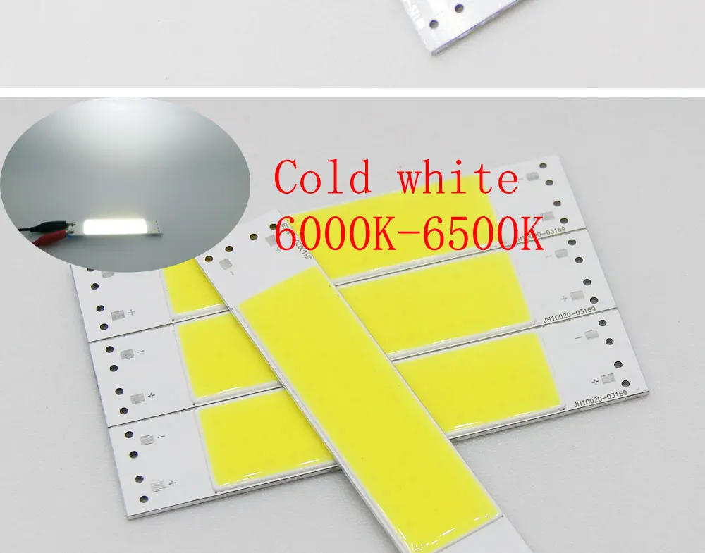 Description Picture 5 of item5PCS/Lot 100x20mm 5W 9V COB LED Bar Light Warm Cool White Color Chip for DIY Table Lamp Indoor 10CM Strip 500LM