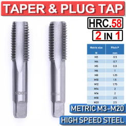 Right Hand Thread Metric Cutter Set Tap Die HSS M3 M4 M5 M6 M8 M10 M12 M14 M16 M18 M20 Taps 2 in 1 For Metal Wood Plastic D30