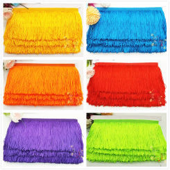10 Yds Latin Fringe Lace Trim DIY Latin Dress Stage Clothes Accessories Decorative Tassels for Curtains Lace 9cm Wide
