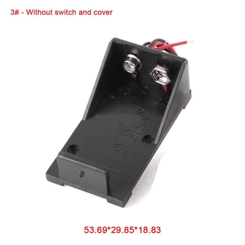 Description Picture 4 of itemMuti-sizes - 1Pcs Plastic 9V Battery Holder Box Case with Wire Lead 6F22 Battery Holder With/Without Switch,Cover,DC-Connector
