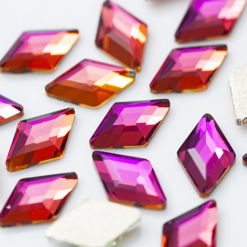 Description Picture 3 of itemYanRuo 20pcs Rhombus Multicolor Flatback Crystal Rhinestones 3D Design Glass Strass Glitter Accessories For Nail Art Decorations