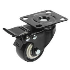 2PCS/Lot 2 Inch Swivel Casters Wheel with Double Brake, Bearing, Heavy Duty No Noise PU Wheels Plate Locking Casters, 50kg Load