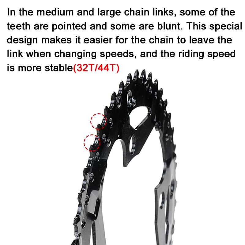 Description Picture 6 of item104/64BCD MTB Chainring 3*9Speed 3*10speed Bicycle Chainring 22T 24T 32T 42T 44T Mountain Bike Chainwheel Bike Crankset Part