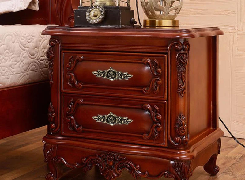 Description Picture 3 of item1PCS European Ivory Rose style Cabinet Handles and Knobs Modern Simple Wardrobe Drawer Door Pulls Furniture Hardware