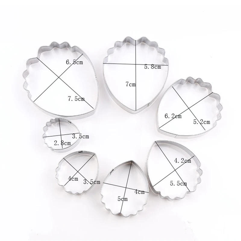 Description Picture 5 of item7pcs/set Stainless Steel Peony Flowers Petal Cookie Cutter Mold Pastry Mould Sugarcraft Cake Decorating Tool Cake Tool