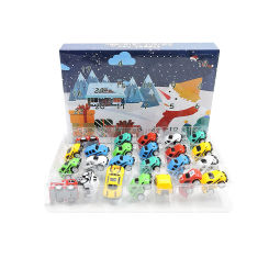 24PCS Christmas Advent Calendar Countdown Calendar Toy 24pcs Car Toy Children's Toy Car Christmas Gift New Year Calendar
