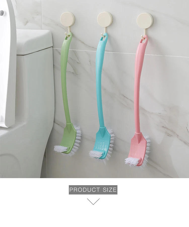 Description Picture 2 of item1PC Long Handle Double Sided Creative Toilet Brush Bathroom Scrubber Shower Room Wc Accessories Cleaning Brush Cleaning Tool