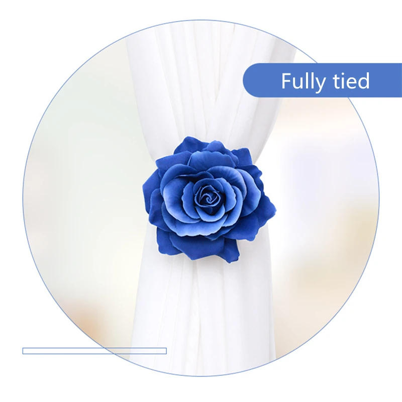 Description Picture 4 of itemFlowers Magnetic Curtain Clip Curtain Holders Tieback Buckle Clips Hanging Ball Buckle Tie Back Curtain Accessories Home Decor