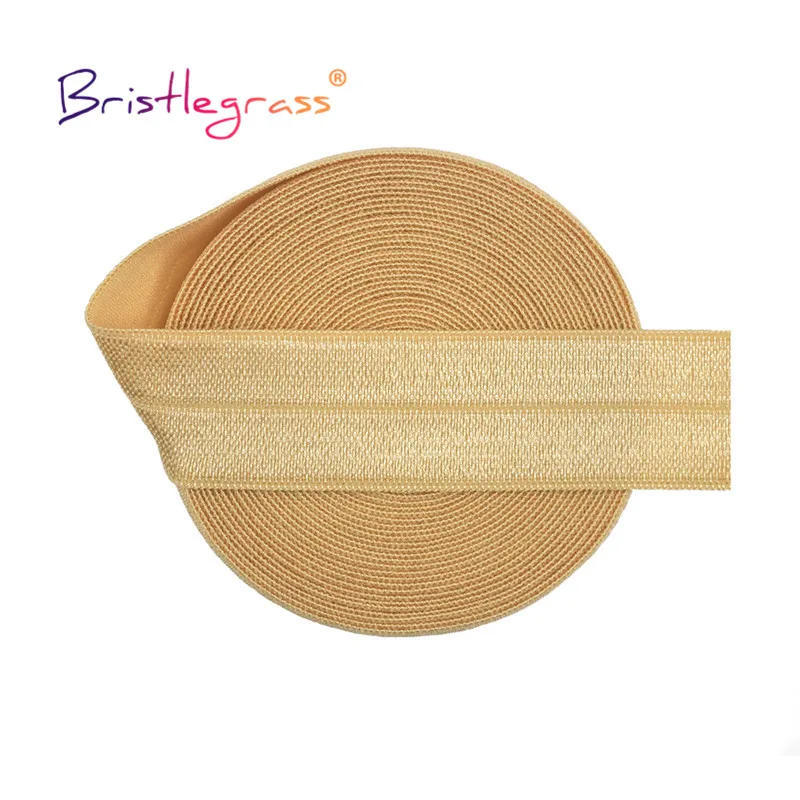 Description Picture 3 of itemBRISTLEGRASS 2 5 10 Yard 3/4" 20mm Solid Shiny Fold Over Elastic FOE Spandex Satin Band Tape Hair Tie Headband Dress Sewing Trim