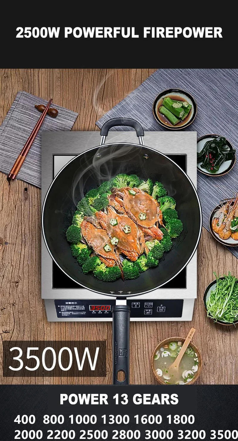 Description Picture 4 of itemInduction Cooker Household 3500W High-Power Commercial Battery Stove Stir-Fry Cooking Appliances