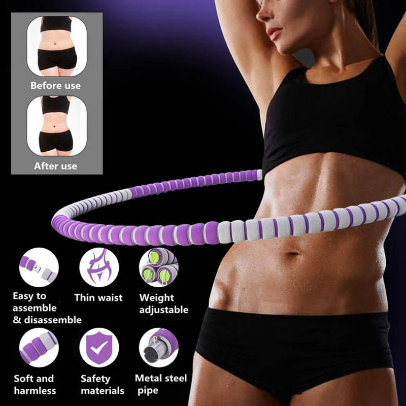 Description Picture 6 of itemDetachable Sponge Massage Aggravated Hulla Hoops Thin Waist Trainer Massage Sport Hoop Abdomen Beautiful Waist Fitness Equipment