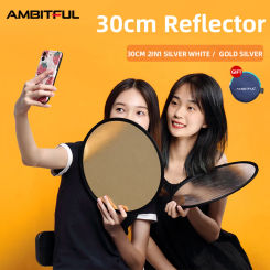 AMBITFUL High Quality 2in1 Gold Silver White 30cm Round Outdoor and Indoor Shooting Beautify Reflector