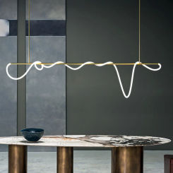 LED Postmodern Gold White Lucky Belt Hanging Lamps Pendant Lights.Pendant light Suspension Luminaire Lampen For Dinning Room