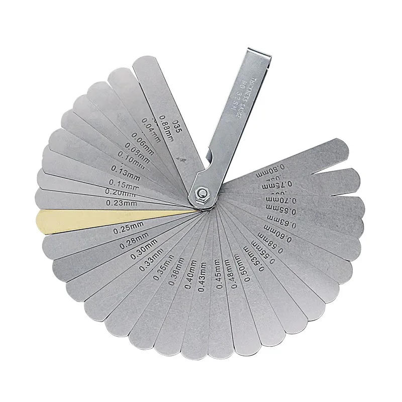 Description Picture 4 of item32 Blades Metric Thickness Gage Set Tappet Valve Feeler Gauge Gauges /METRIC With Brass Measuring Range 0.04mm - 0.88mm