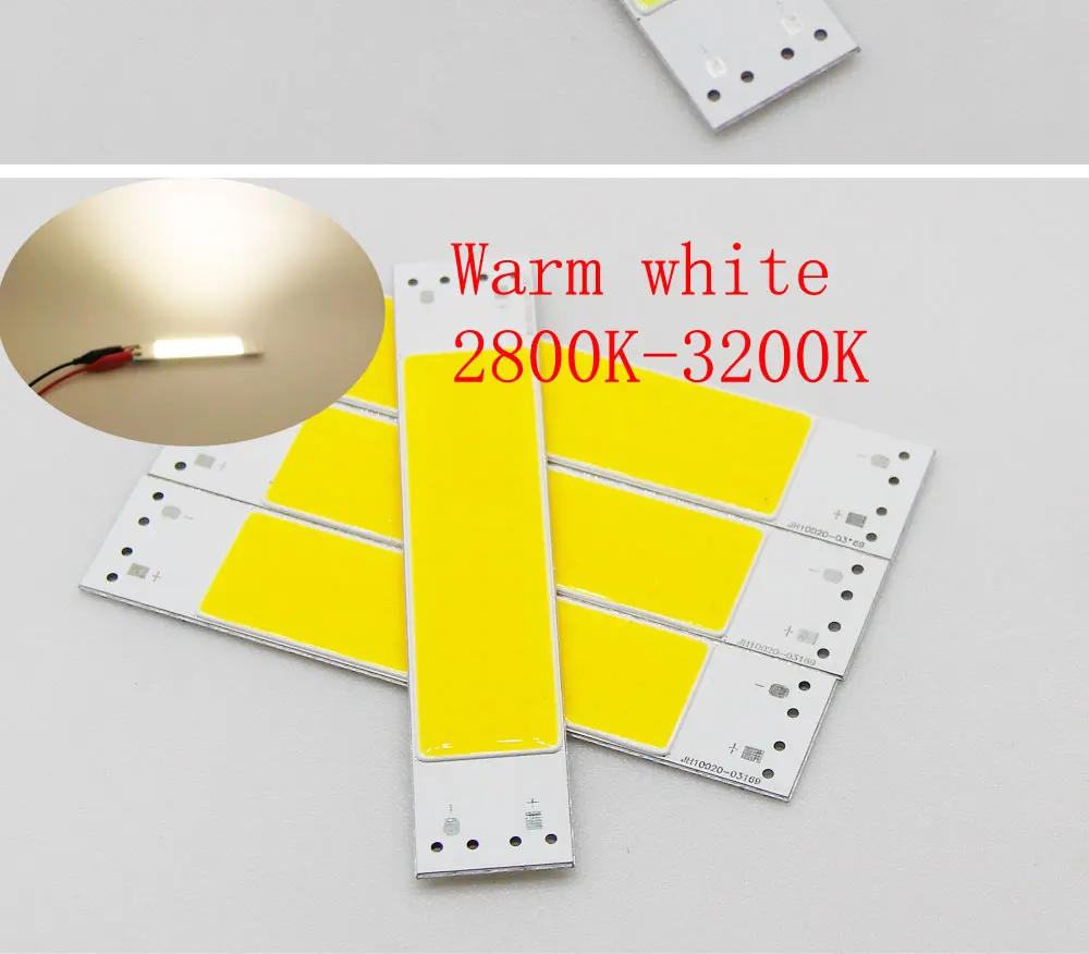Description Picture 6 of item5PCS/Lot 100x20mm 5W 9V COB LED Bar Light Warm Cool White Color Chip for DIY Table Lamp Indoor 10CM Strip 500LM