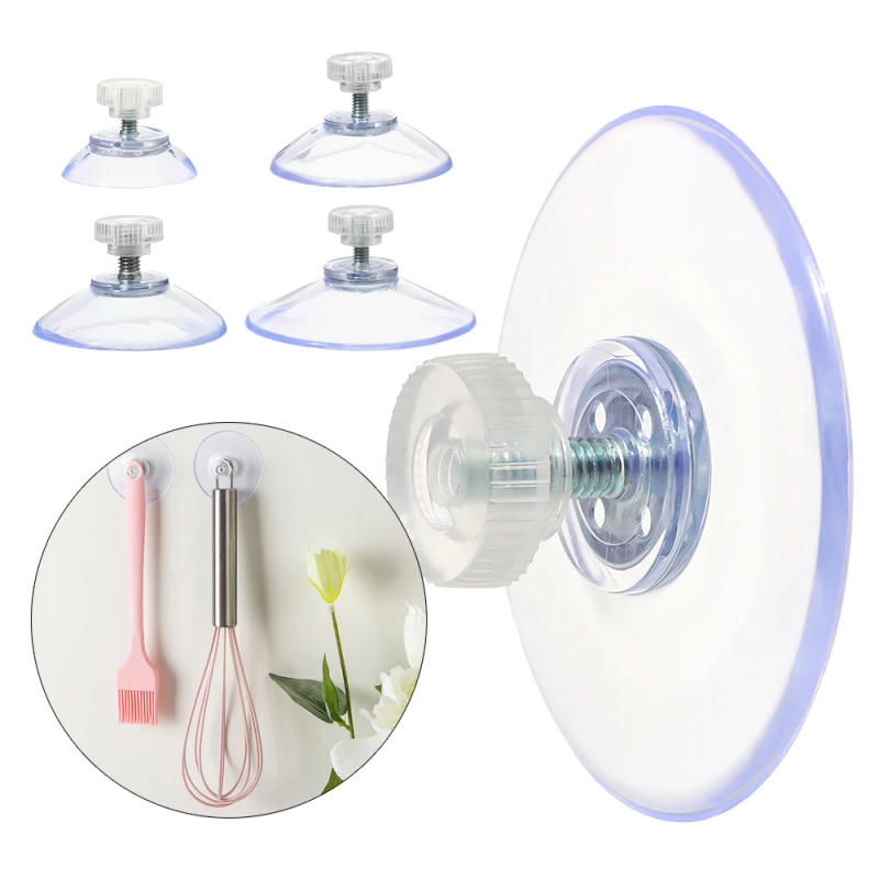 Description Picture 5 of item5pcs Transparent Suction Cup With Knurled Nut Window Glass Table Suckers Kitchen Holder Wall Hook Daily Hanging Storage Tools