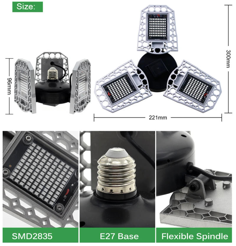 Description Picture 6 of itemRed Blue Light LED Plant Grow Lamp E27 Full Spectrum 110V 220V 500W Hydroponic Greenhouse Growth Tent Light IP65 Deformable Bulb