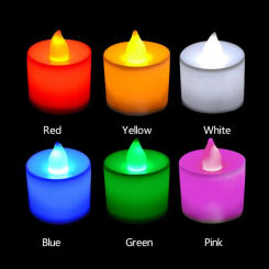 LED Candle With Battery Multicolor Candle Lamp Simulation Tea Light Wedding Birthday Party Decor Candle Accessories Home Decor