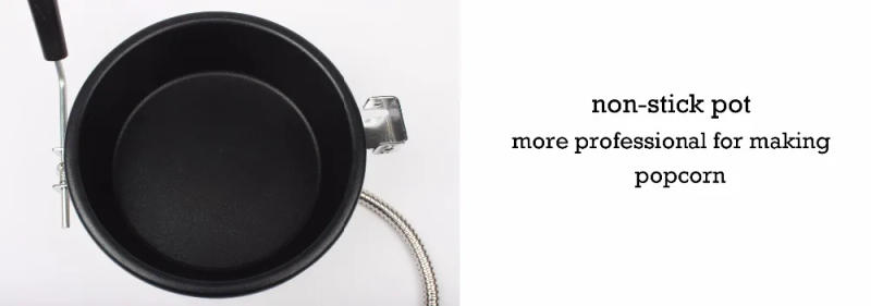 Description Picture 3 of item2 Holes 15mm Commercial 8oz Hot Air Oil Popcorn Maker Heating Pot Hand-cranked 8 Ounce Electric Popcorn Machine Accessories Part
