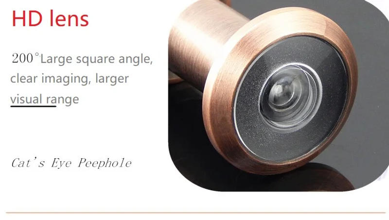 Description Picture 6 of item200 Degree Wide Viewing Angle Peephole Security Door Viewers 16mm Hole Hidden Peephole Adjustable Glass Lens Hardware Tools