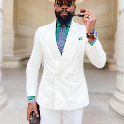 Newest Fashion Business Slim Fit Man White Shawl Lapel Groom Best Man Evening Tuxedo 2 Pcs Tailor-Made Suits Wedding For Man