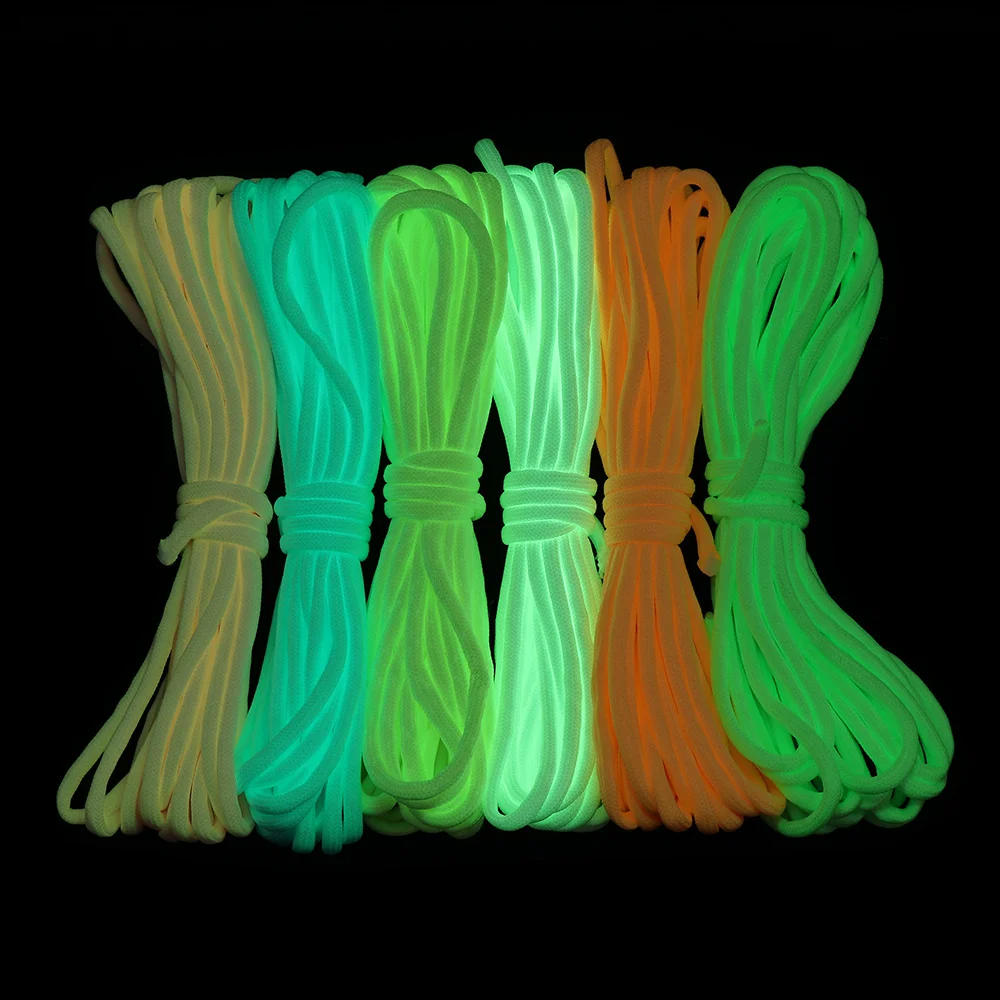 Description Picture 5 of item9 Core Luminous Paracord Outdoor Fluorescent Rope Noctilucence Survival Ropes Parachute Cord Lanyard Camping Clothesline