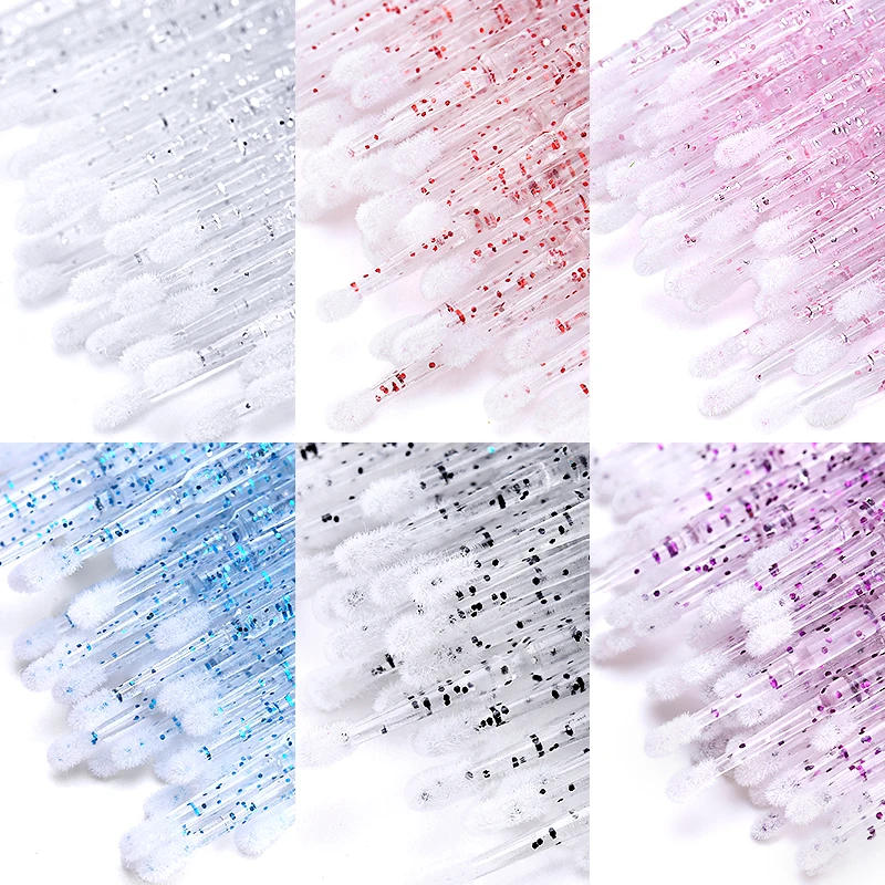 Description Picture 6 of item50pcs Crystal Micro Brush Disposable Lashes Removing Swab Mascara Wands Applicator Eyelash Extension Brushes Makeup Tools