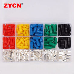 320PCS C45 Insert Red Copper Circuit Breaker Plug 1.5-10mm2 Pin-Shaped Cable Wire Lug Crimp Terminal Sheath DZ47 Switch Pliers