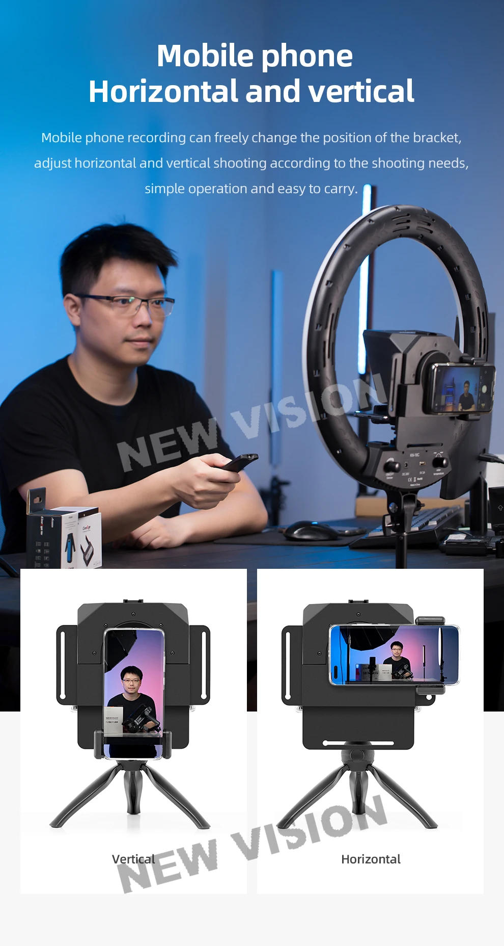 Description Picture 6 of itemPhone and DSLR Recording Mini Teleprompter Portable Inscriber Mobile Teleprompter Artifact Video With Remote Control for Live