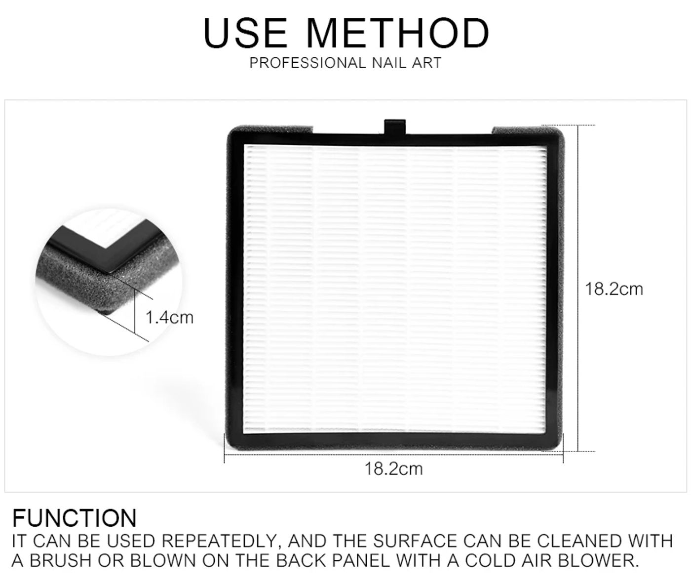 Description Picture 6 of itemKADS 1/2/3 PCS Nail Dust Collector Filter Nail Vacuum Cleaner Dust Screen Plate Original Accessories Manicure Machine White